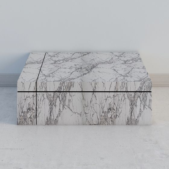 Marble Textured Square Storage Box 3D model