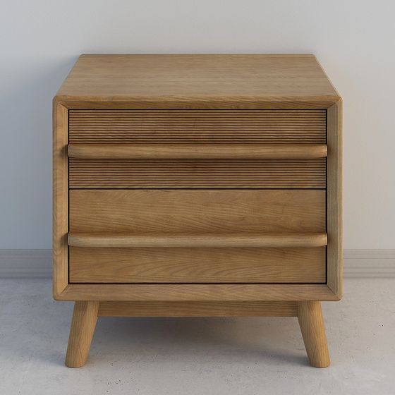 Stylish Low-Polygon Bedside Table 3D model for Modern Spaces