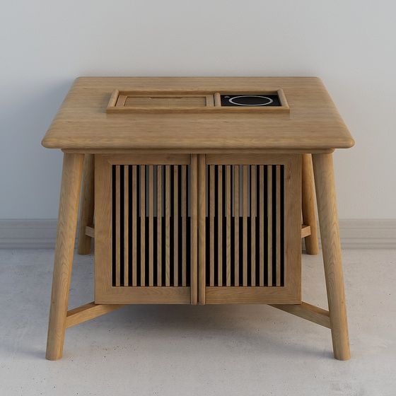 Elegant Wooden Coffee Table 3D model