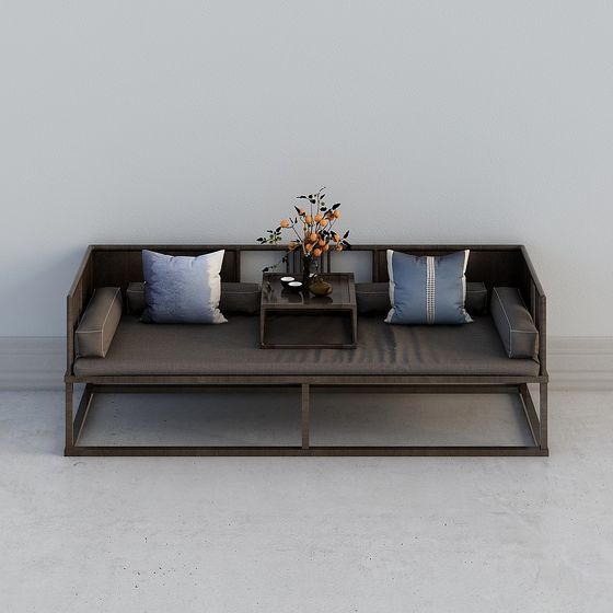 Stylish Low Poly Sofa 3D model with Eastern Touch