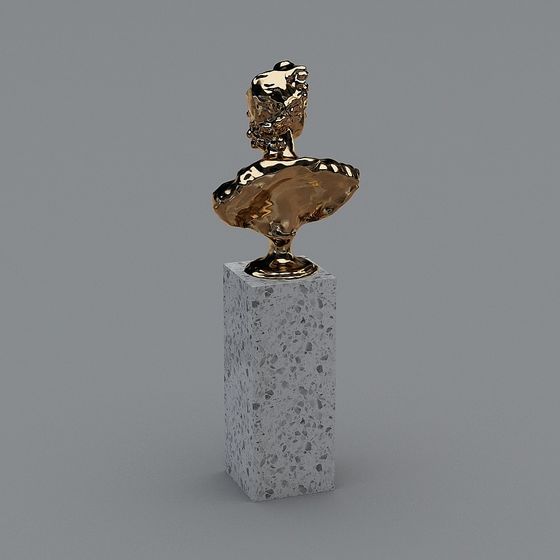 Artistic Low-Polygon Sculpture 3D model for Creative Spaces