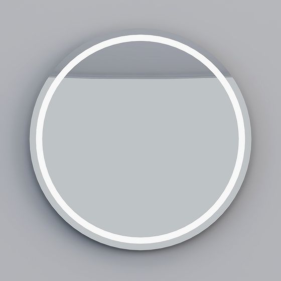 Elegant Round Mirror 3D model for Modern Spaces