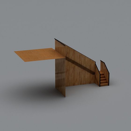 Stylish Low-Polygon Staircase 3D model for Creative Projects