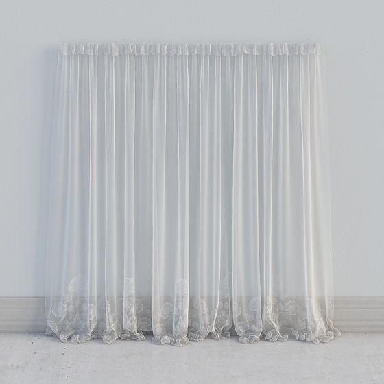 Dreamy 3D Model of Lightweight Sheer Curtains