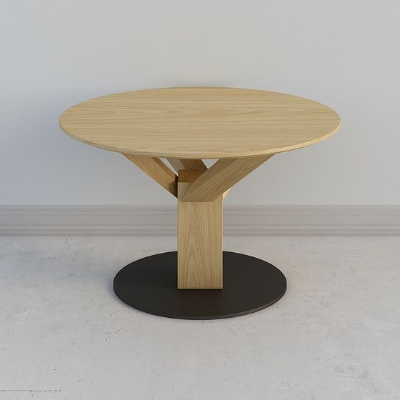 Triangle Supported Round Table 3D model