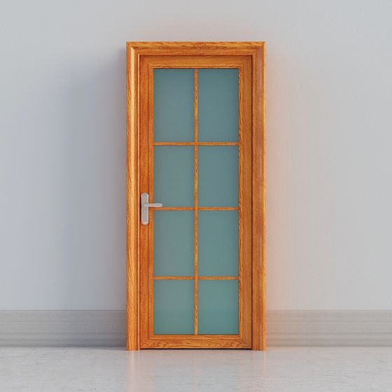 Stylish Wood Door 3D model for Modern Spaces