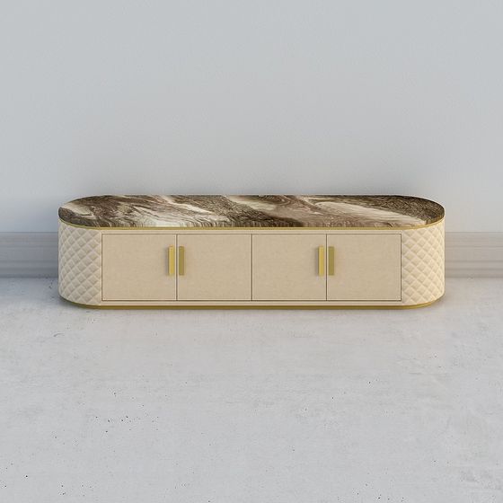 Elegant Oval Storage Cabinet 3D model