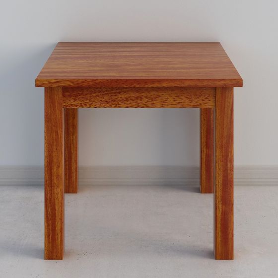 Wooden Square Table 3D model