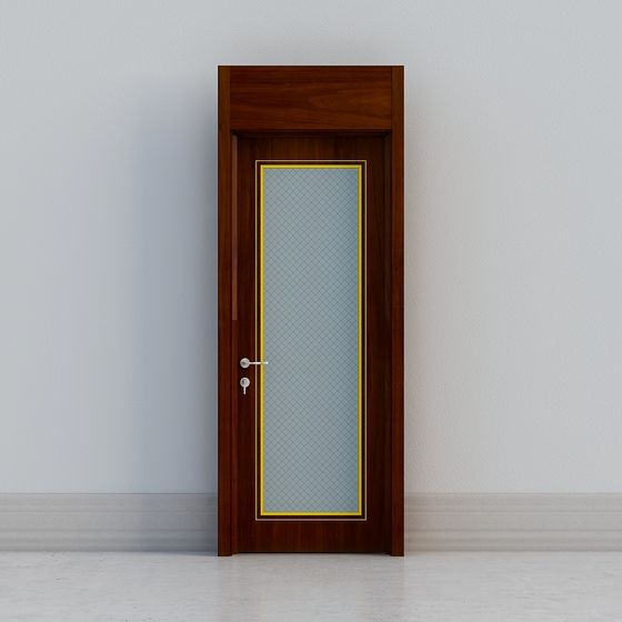 Exquisite Wooden Door 3D model | Modern Elegance