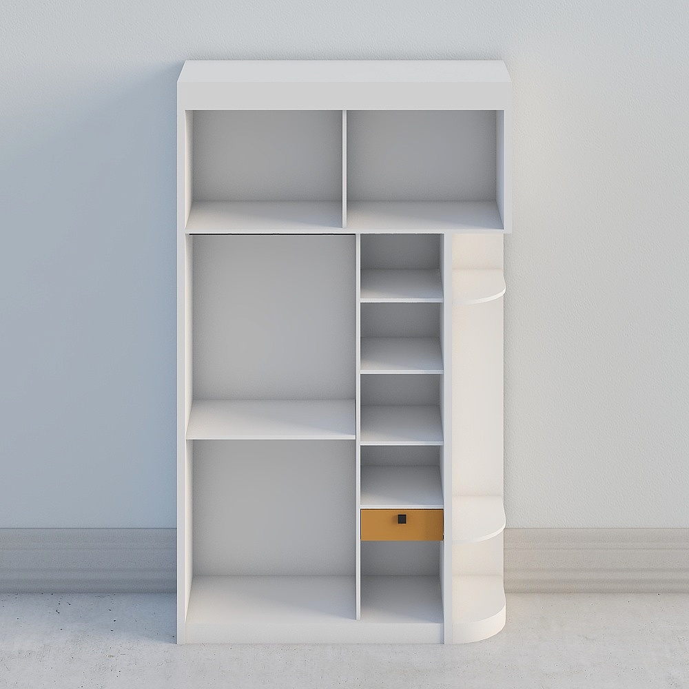 Modern Minimalist 3D Bookshelf Model