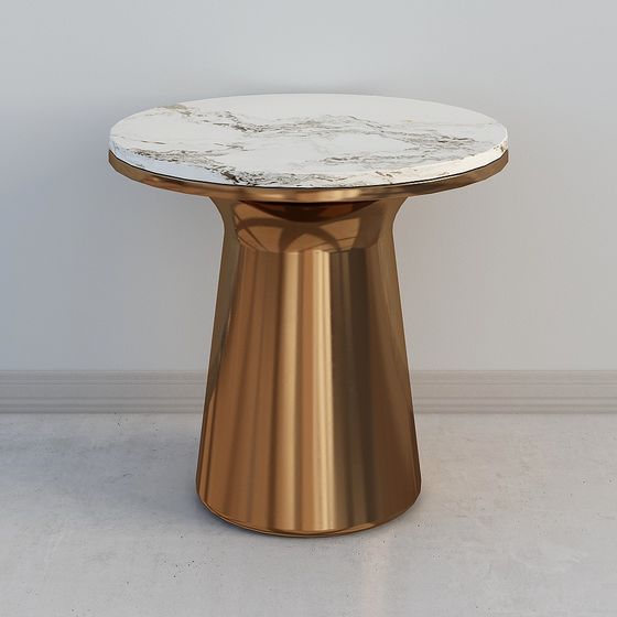 Stylish Marble Round Table 3D model for Modern Spaces