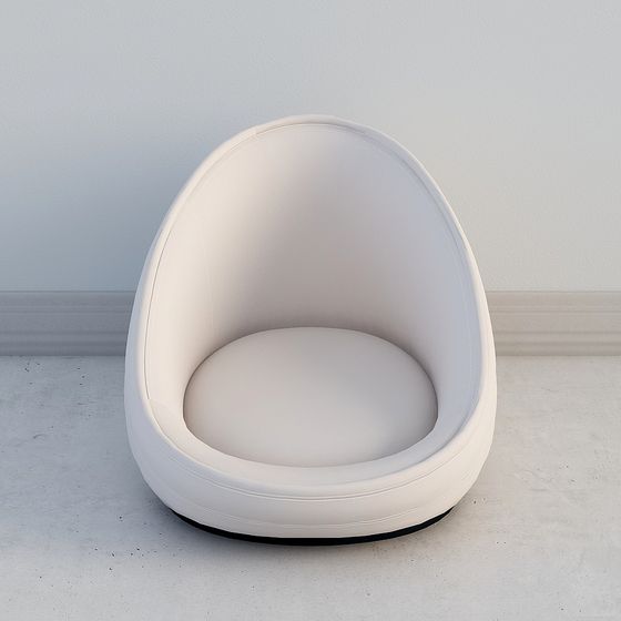 Sleek Modern White Chair 3D model