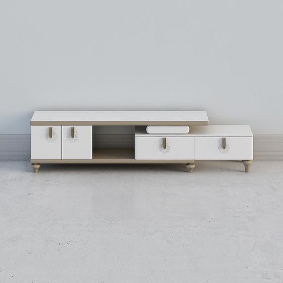 Modern Minimalist Low-Poly TV Cabinet 3D model