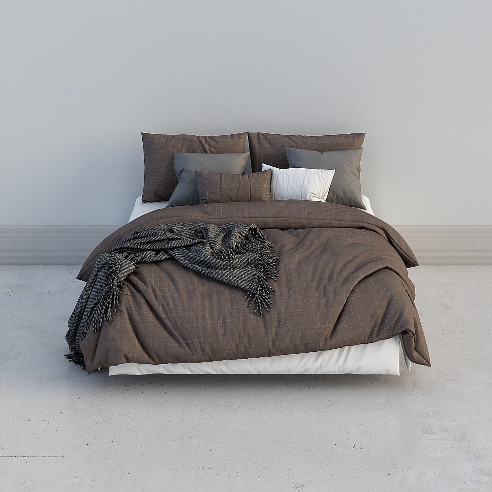 Modern Minimalist Bed 3D model Design