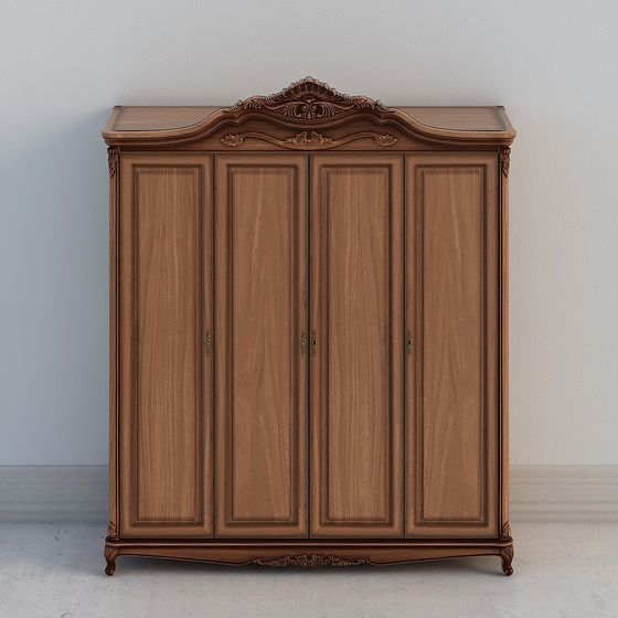 Elegant Vintage Modern Wardrobe 3D model