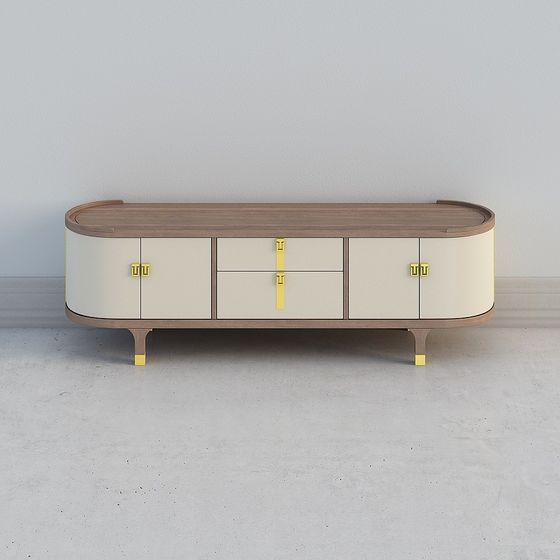 Chic Low-Poly TV Cabinet 3D model