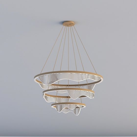 Elegant Low-Poly Chandelier 3D model