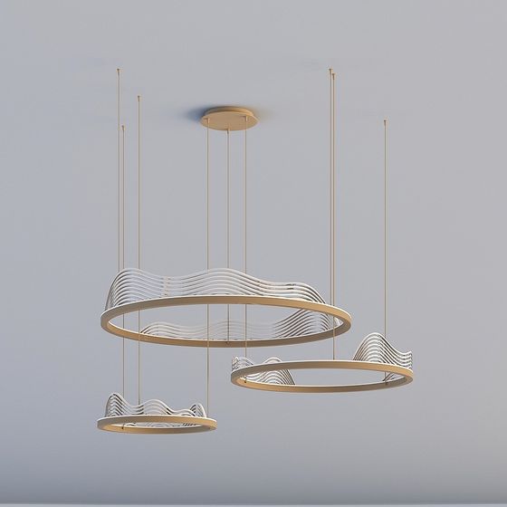 Chic Brown Metal Chandelier 3D Model for Elegant Dining Areas