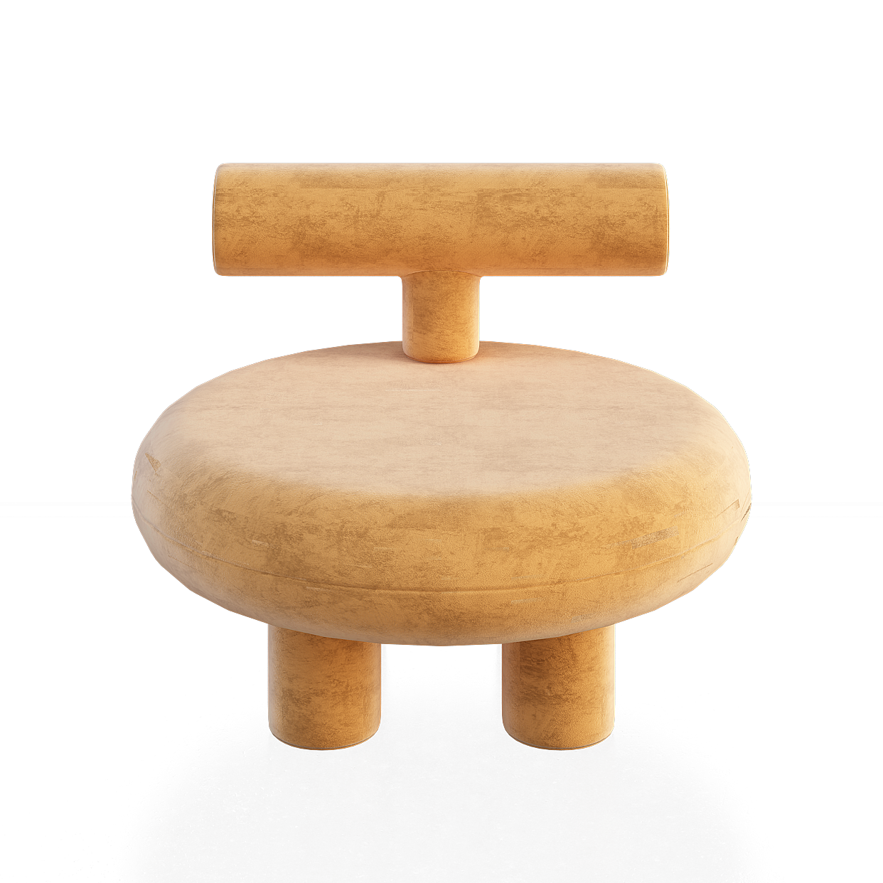 Geometric Round Stool 3D Model – Minimalist Wood Design