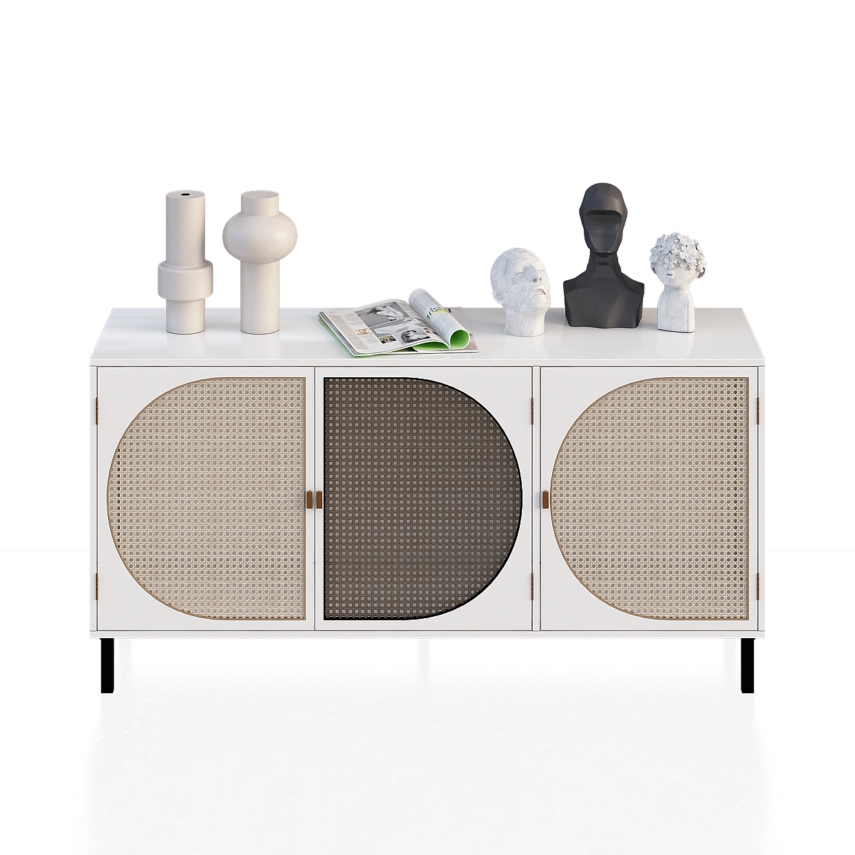 Rattan Sideboard 3D Model – Minimalist Natural Texture