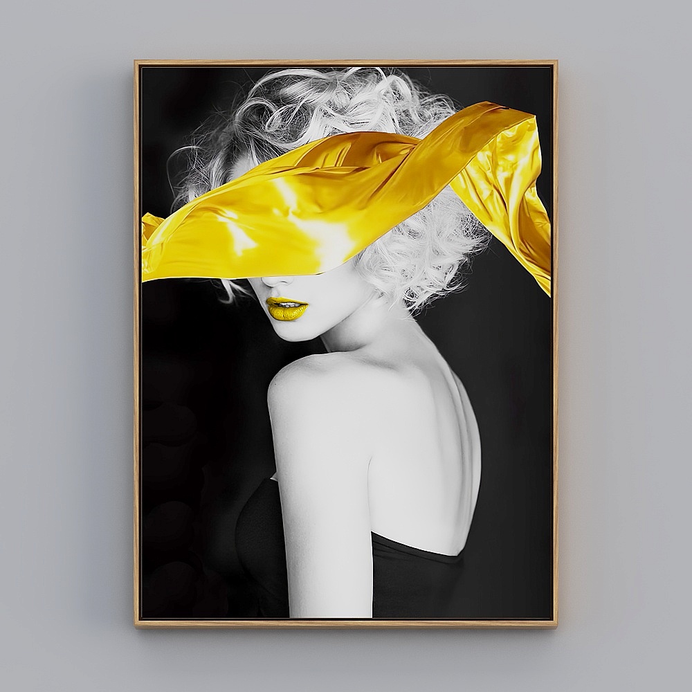 Courtesy full house with painting - modern living room decoration painting - living room entrance single - flame red lip P-Y