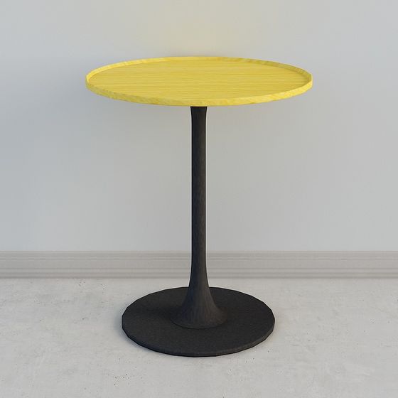 Stylish Yellow Round Table 3D model for Creative Spaces