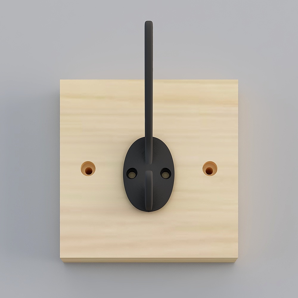 Minimalist Wooden Hook 3D model
