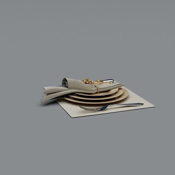 Chic Tableware 3D Model for Sophisticated Spaces