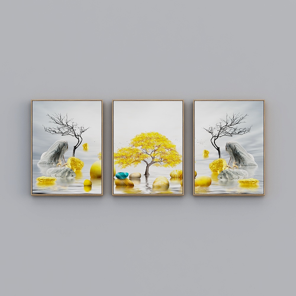 Courtesy full house with painting - modern living room decorative painting - living room triple - when to run I-Y