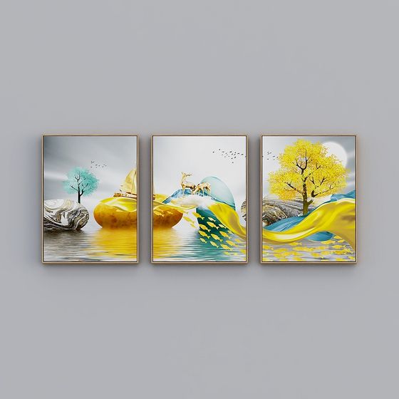 Triptych Landscape 3D model