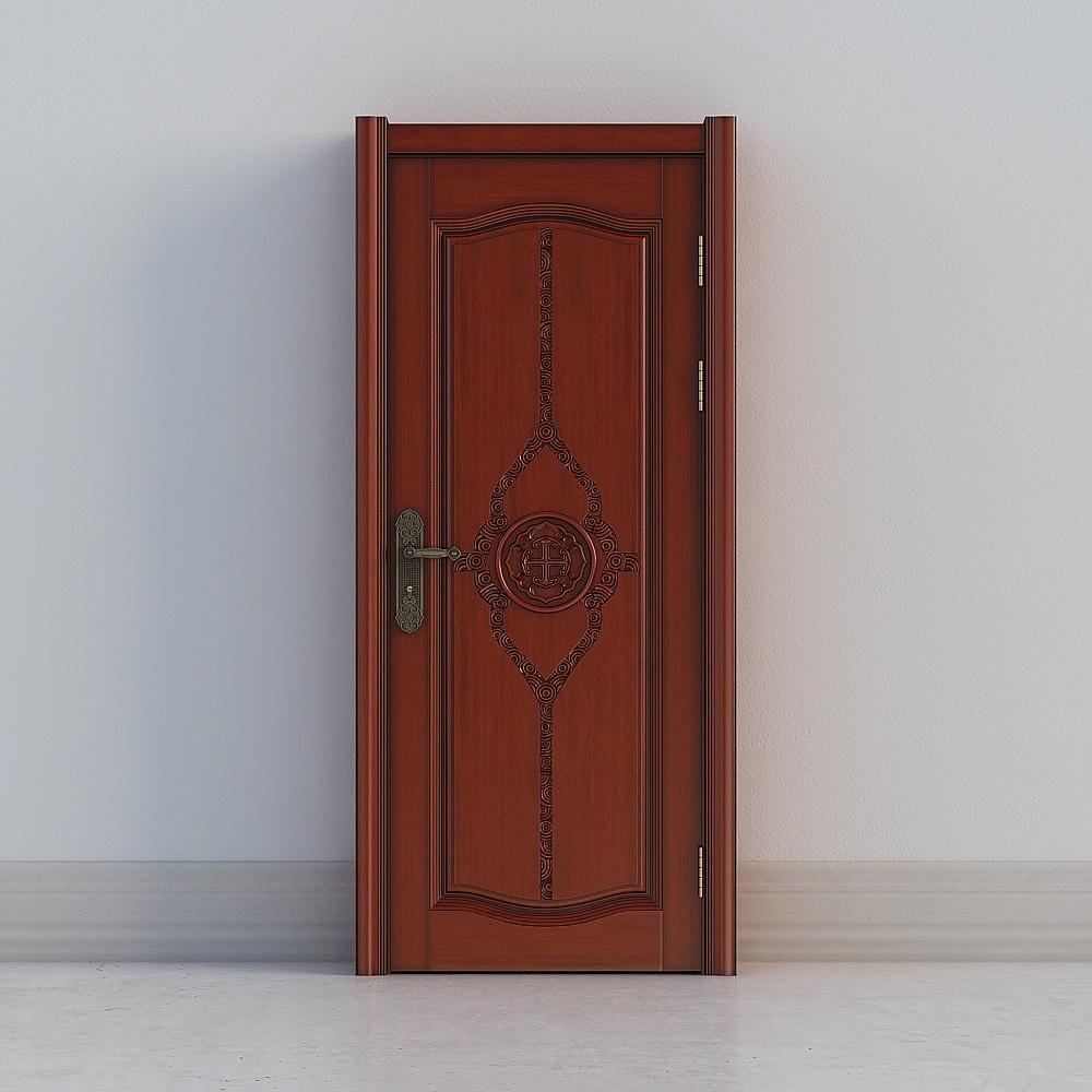 traditional red wooden door
