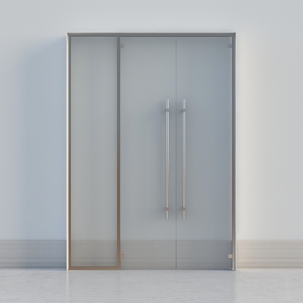 glass bathroom double door