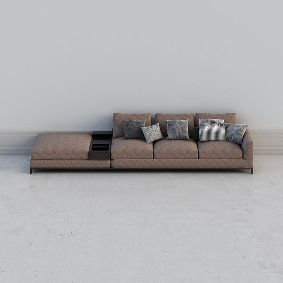 Elegant Low-Polygon 3D Sofa Model for Modern Interiors
