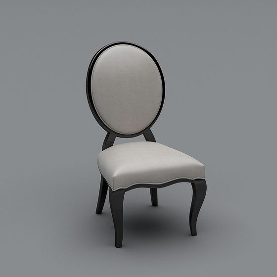 Elegant Round Back Chair 3D model