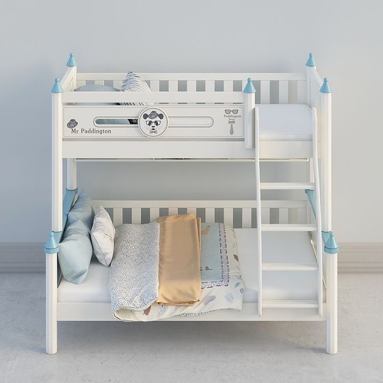 Lits superposés blancs A8925B (échelles suspendues)