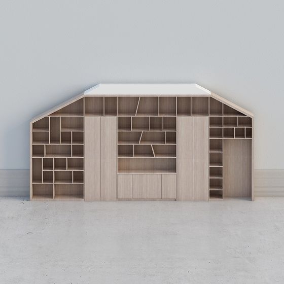 Stylish Low-Poly Rooftop Bookshelf 3D model