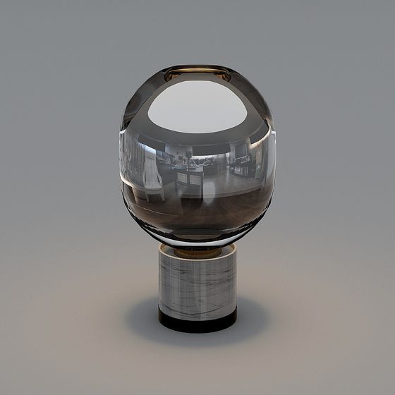 Elegant Mirror Ball Table Lamp 3D model for Modern Interiors