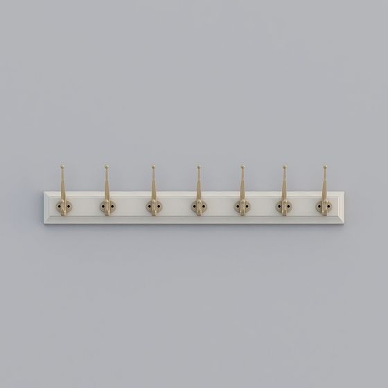 Minimalist Hook Rack 3D model for Modern Interiors