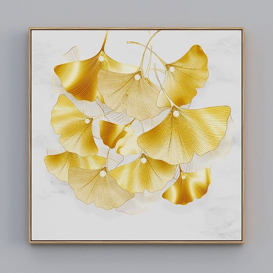 Ginkgo Leaf 3D Model with Modern and Classical Charm