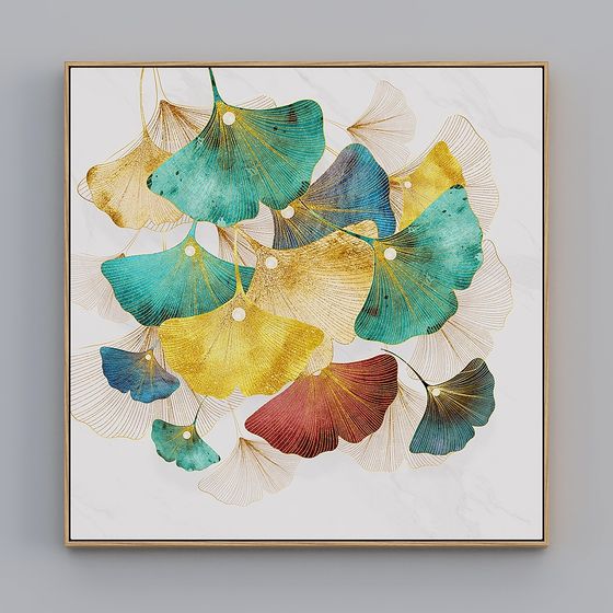 Ginkgo Leaf Wall Art 3D Model for Creative Projects