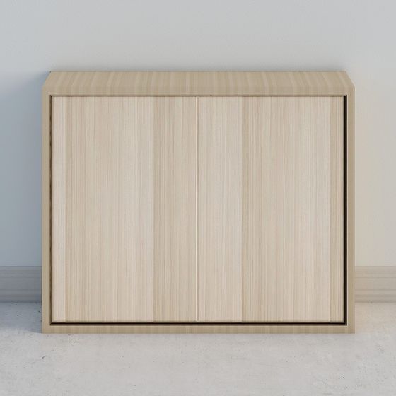 Wood Grain Storage Cabinet 3D model