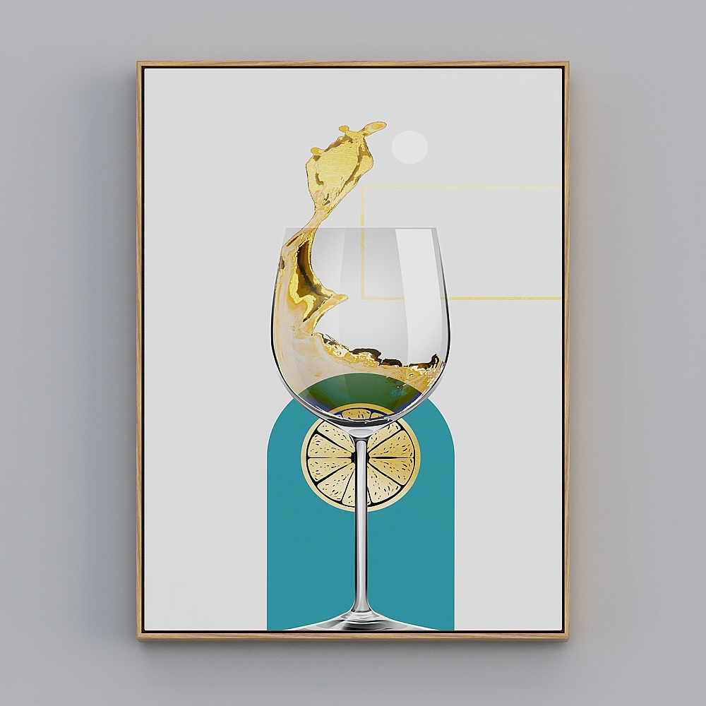 Courtesy full house with painting - modern kitchen decoration painting - kitchen single - put wine to celebrate J