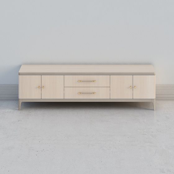 Stylish Low-Poly TV Stand 3D Model for Modern Interiors