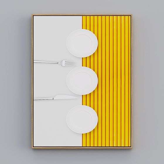 Stylish Low-Poly Dining Set 3D Model