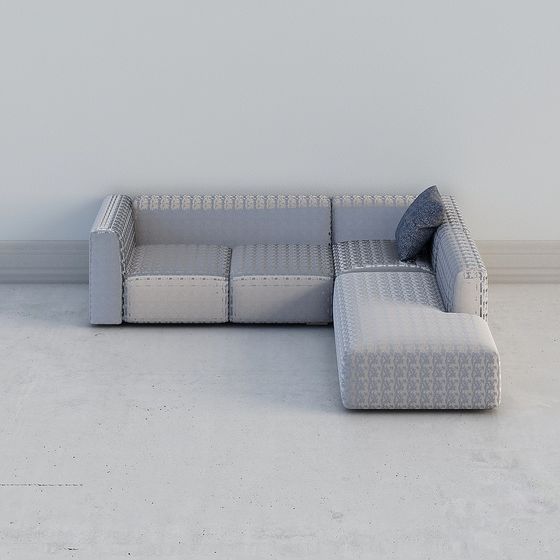 Stylish Low-Polygon Sofa 3D model for Creative Spaces