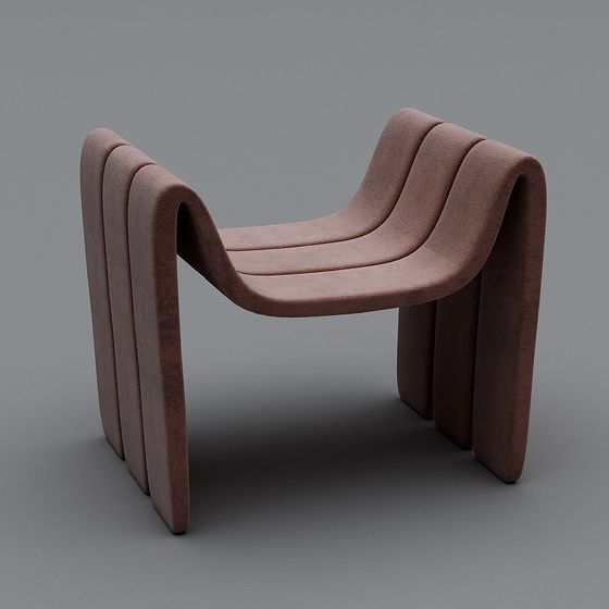 Curvilinear Low-Poly Chair 3D model