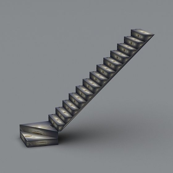 Futuristic Low-Poly Staircase 3D model