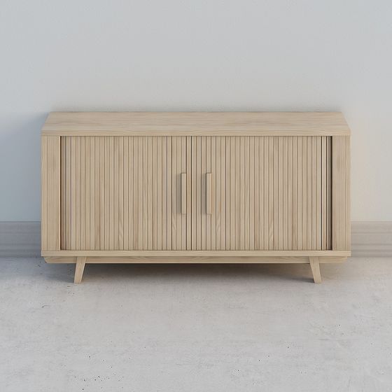 Elegant Wooden Storage Cabinet 3D model for Various Projects