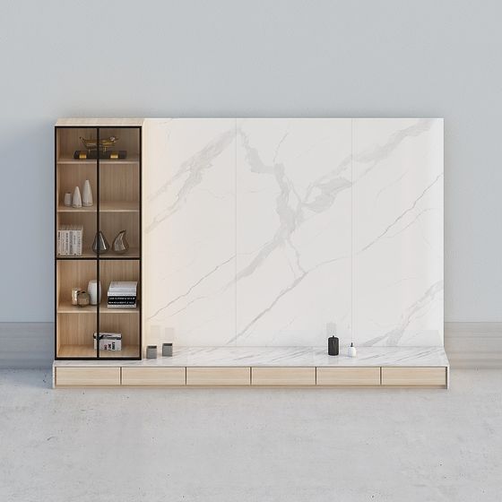 Elegant Marble TV Stand 3D model