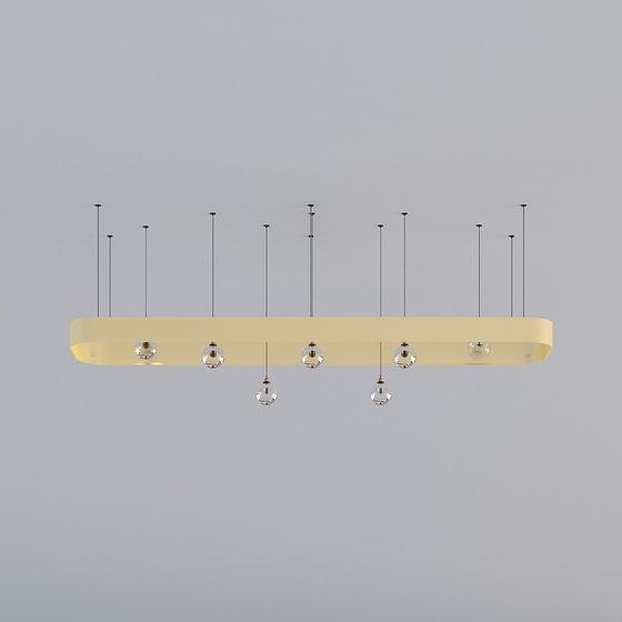 Stylish Minimalist Chandelier 3D model for Modern Interiors